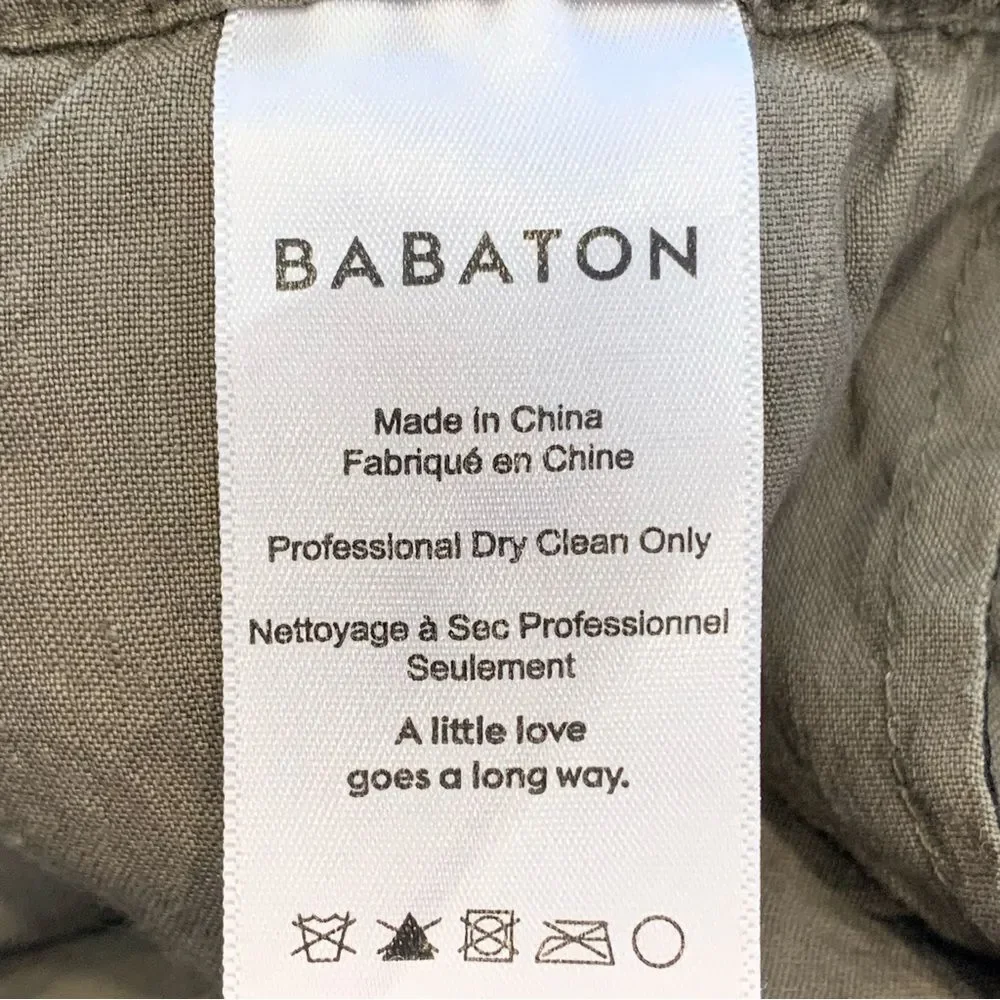 Aritzia Babaton Errol Crop Day Linen Blend Pants‎ Size Small Drawstring Pockets